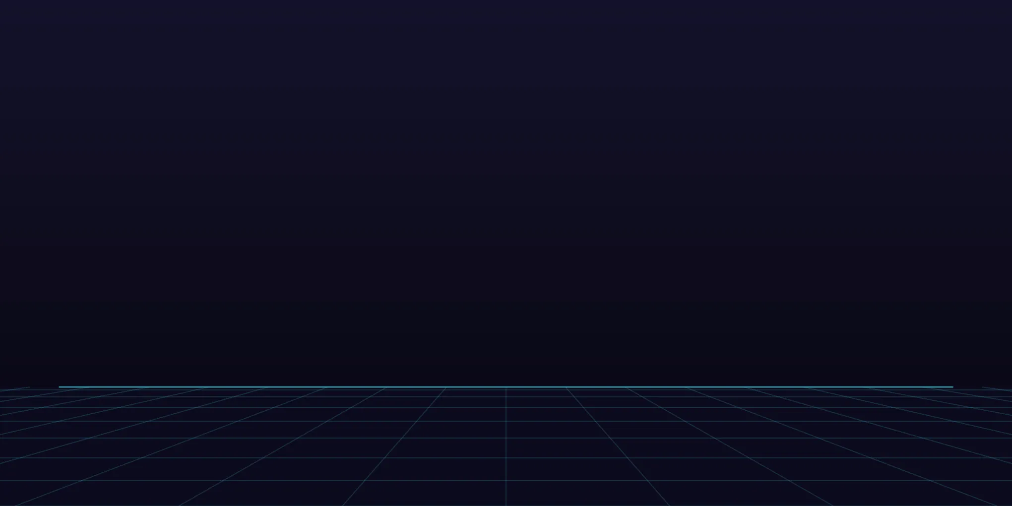 Step 2: a glowing perspective floor grid drawn over the gradient, its lines converging on a vanishing point